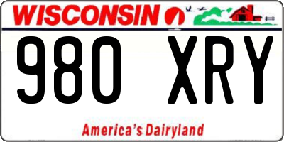WI license plate 980XRY