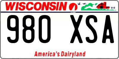WI license plate 980XSA