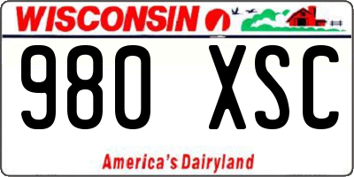 WI license plate 980XSC