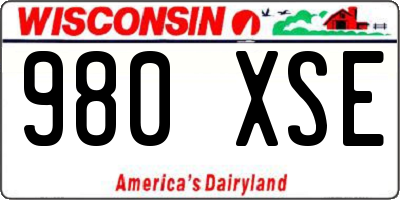 WI license plate 980XSE