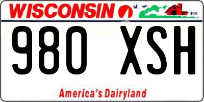 WI license plate 980XSH