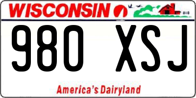 WI license plate 980XSJ