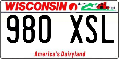 WI license plate 980XSL