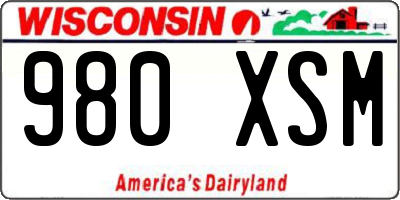WI license plate 980XSM