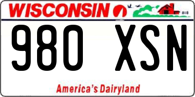 WI license plate 980XSN
