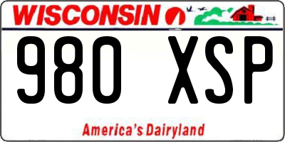 WI license plate 980XSP