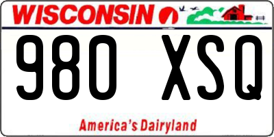WI license plate 980XSQ