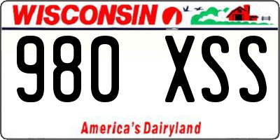 WI license plate 980XSS