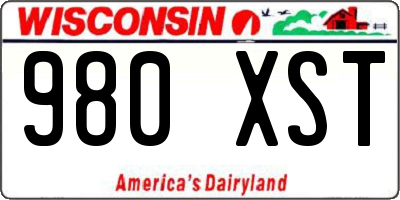 WI license plate 980XST