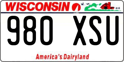 WI license plate 980XSU