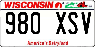 WI license plate 980XSV