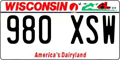 WI license plate 980XSW