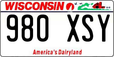 WI license plate 980XSY
