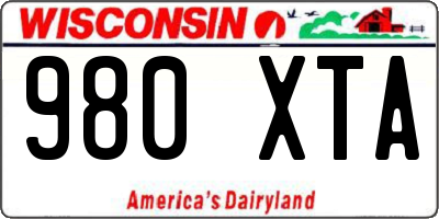 WI license plate 980XTA
