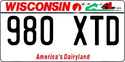 WI license plate 980XTD