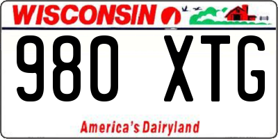 WI license plate 980XTG