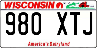 WI license plate 980XTJ