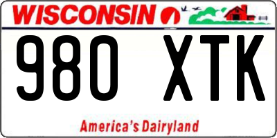 WI license plate 980XTK