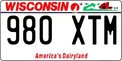 WI license plate 980XTM