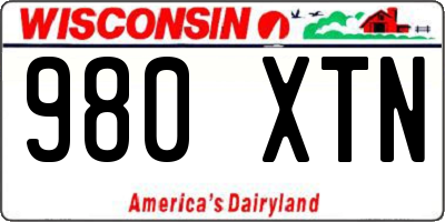 WI license plate 980XTN