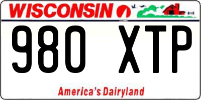 WI license plate 980XTP