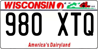 WI license plate 980XTQ