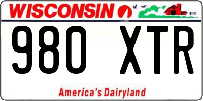 WI license plate 980XTR