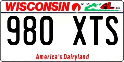 WI license plate 980XTS