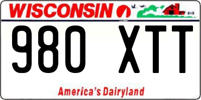 WI license plate 980XTT