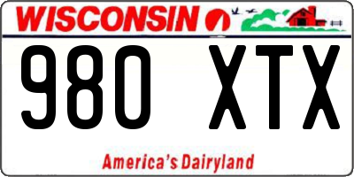 WI license plate 980XTX