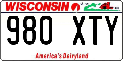 WI license plate 980XTY