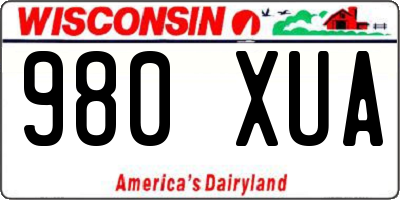 WI license plate 980XUA