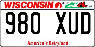 WI license plate 980XUD