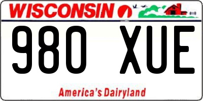 WI license plate 980XUE