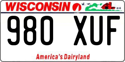 WI license plate 980XUF