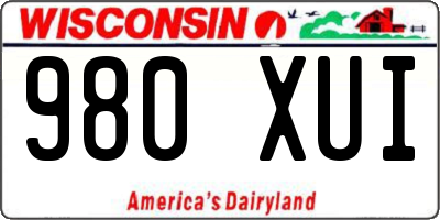 WI license plate 980XUI