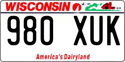 WI license plate 980XUK