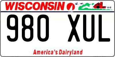 WI license plate 980XUL