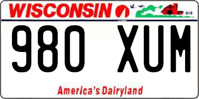 WI license plate 980XUM