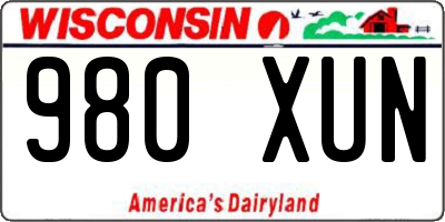 WI license plate 980XUN