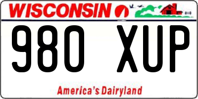 WI license plate 980XUP