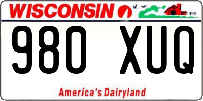 WI license plate 980XUQ