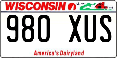 WI license plate 980XUS