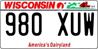 WI license plate 980XUW
