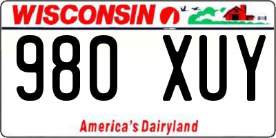 WI license plate 980XUY