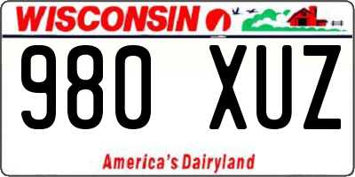 WI license plate 980XUZ