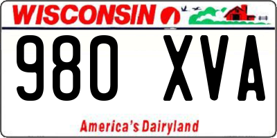 WI license plate 980XVA
