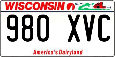 WI license plate 980XVC