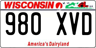 WI license plate 980XVD