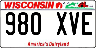 WI license plate 980XVE